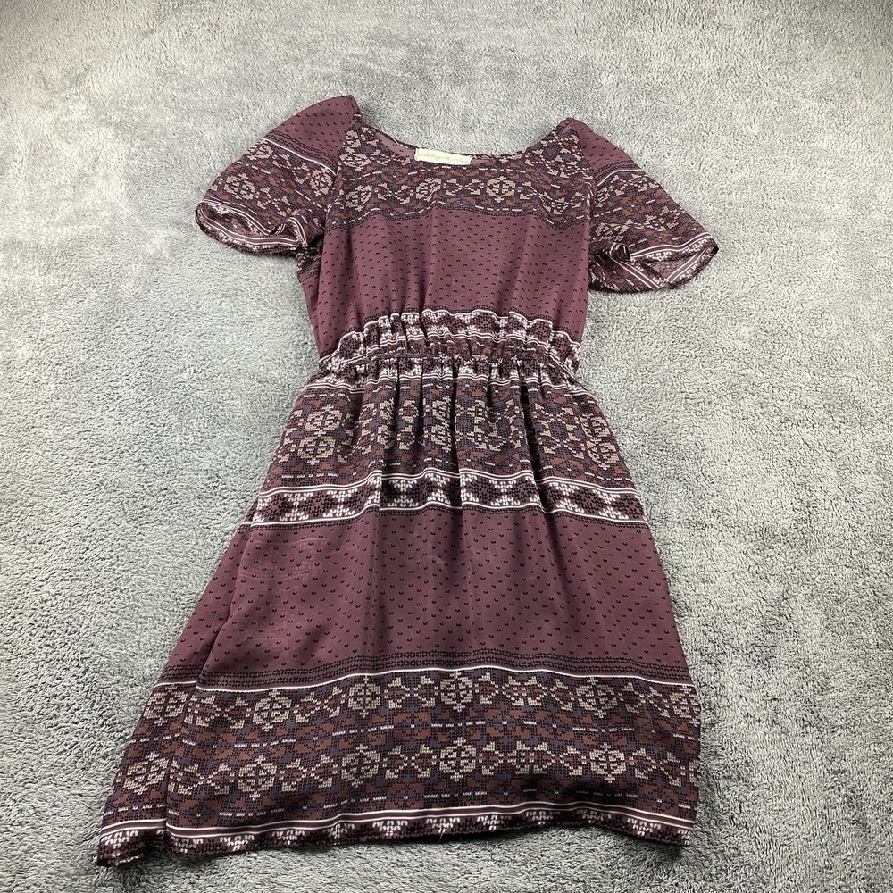 Staring at Stars Dress‎ Womens XS Boho Pink Short Sleeve